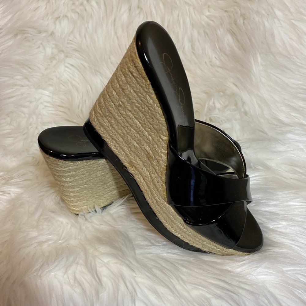 Jessica Simpson JS - Katonal Women’s Black Patent Sandals size 9 EUC - Picture 5 of 10